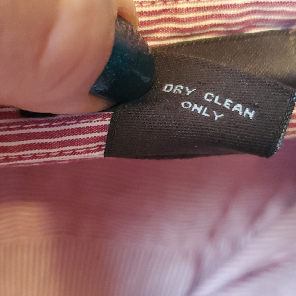 Alara Burgundy Stripe Button Down Shirt. Size S - Picture 4 of 6